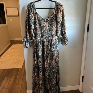 Vici black and floral maxi dress